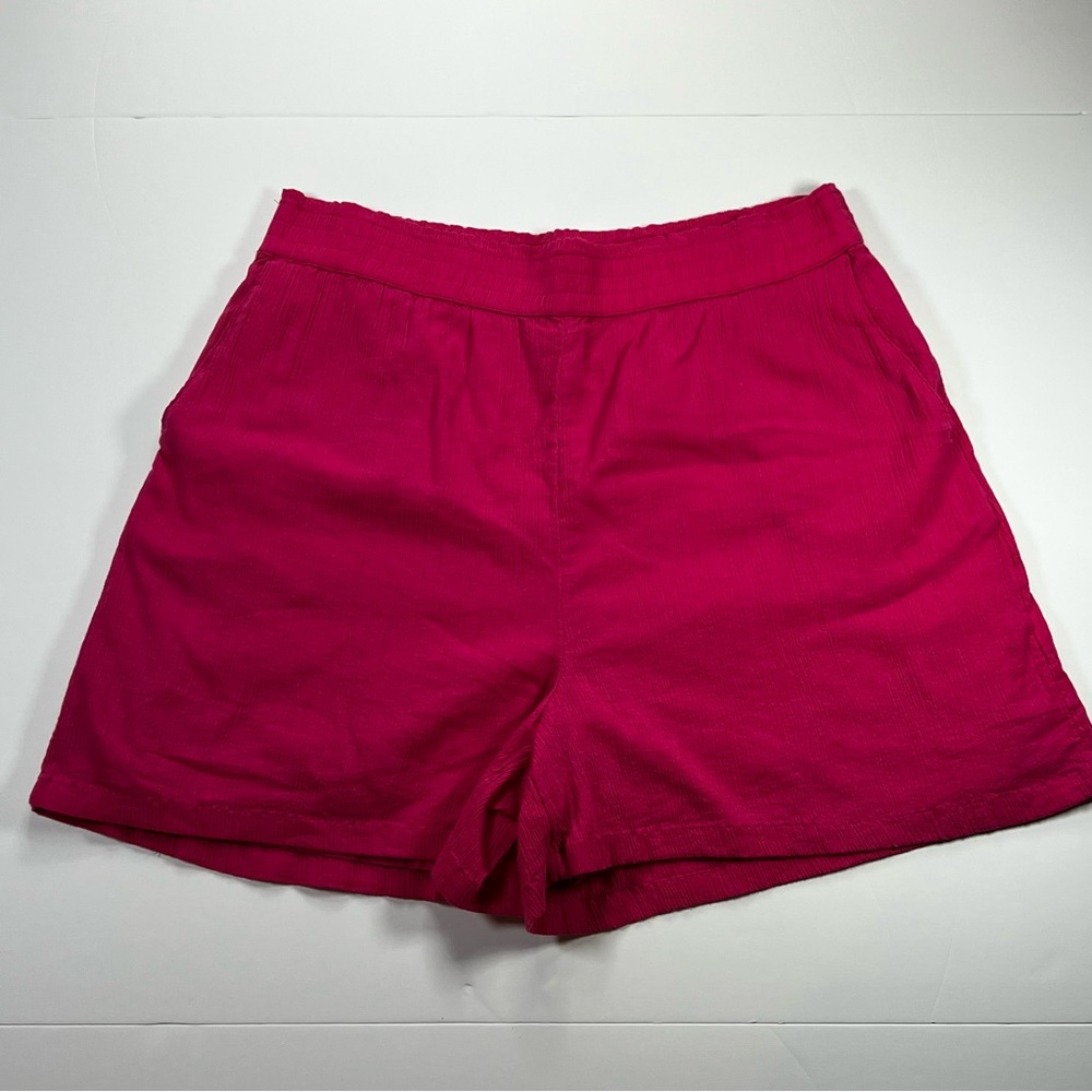 Abound Women’s Hot Pink Cotton Pull On Shorts Size L Summer Casual